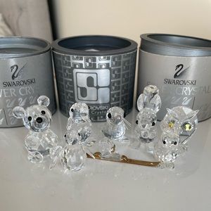 Swarovski Figurine Collection Bear Penguin Duck Owl Squirrel Walrus Bunny Ski